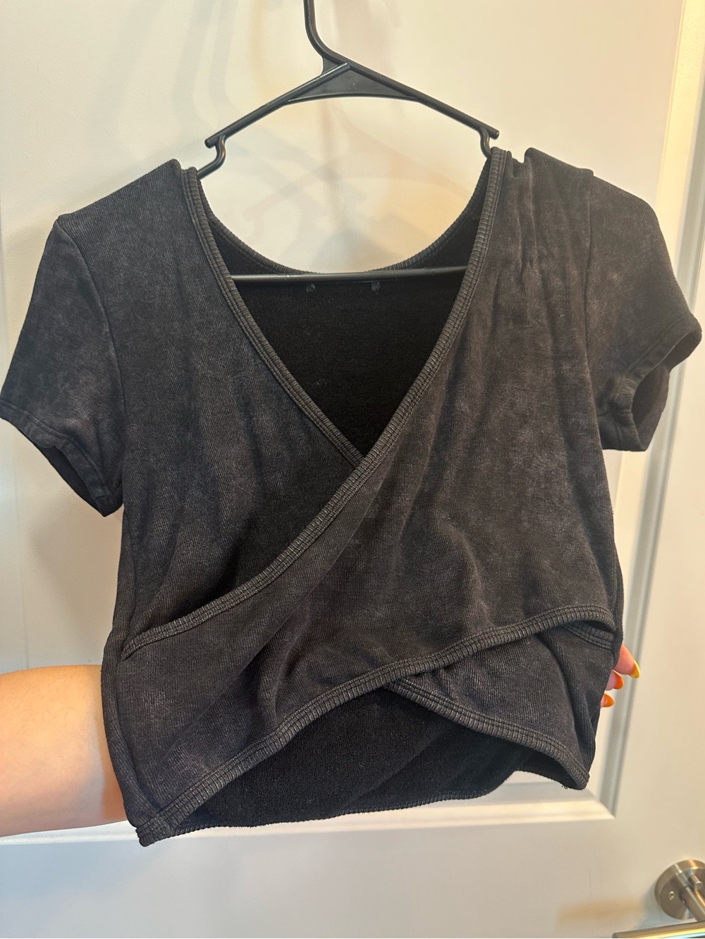 Forever 21 Black Wrap-Front Crop Top